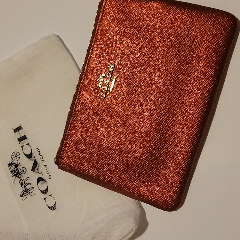 Coach Metallic Red Wristlet